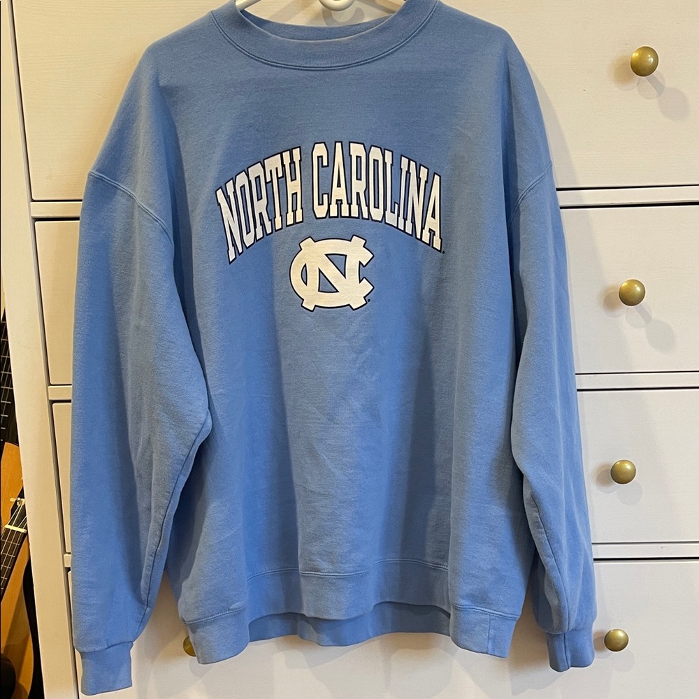 North Carolina x Champion Blue Oversized Crewneck